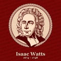 Isaac Watts 1674 Ã¢â¬â 1748 was an English Christian minister, hymn writer, theologian, and logician. Royalty Free Stock Photo